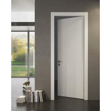 Interior Solid Wood Door | Planum 0010 White Silk | Modern Doors Flush , 24"x80"