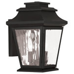 Livex Lighting - Livex Lighting 20232-04 Hathaway - Two Light Outdoor Wall Lantern - Hathaway Two Light O Black Clear Water Gl *UL: Suitable for wet locations Energy Star Qualified: n/a ADA Certified: n/a  *Number of Lights: Lamp: 2-*Wattage:60w Candalabra Base bulb(s) *Bulb Included:No *Bulb Type:Candalabra Base *Finish Type:Black