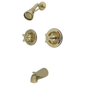 Kingston Brass Polished Brass Vintage Two Handle Tub & Shower Faucet KB662AX