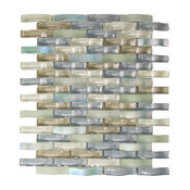 11.5"x12" Ripple Stream Glass Mosaic Tiles, Set of 6, Spring Melt Gray