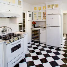 retro  fridge / cabinets