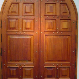 Mahogany Arched Impact Doors - Front Doors