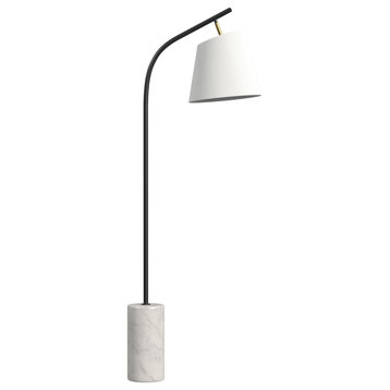 Modern Black & White Marble Studio Floor Lamp