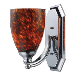 ELK Lighting - Vanity 1 Light Chrome Finish With Espresso Glass - Bathroom Vanity Lighting
