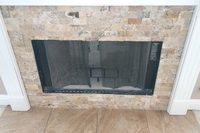 The Nabors tile demo and install with two fireplaces