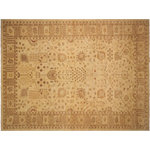 Bareens Designer Rugs - Kafkaz Geralyn Tan/Tan Area Rug, 12'1"x17'11" - A Persian influenced Turkish hand knotted rug made by skilled artisans capable of creating the most exceptional vegetable dyes and hand-spun New Zealand wool. This gorgeous one of a kind Peshawar Kafkaz handmade rugs is also known as a Chobi Rug. This gorgeous rug is extremely versatile and is famous for its soft pleasing color palette and informal design that works in a myriad of interiors. It has been expertly hand-tied, finished, sun-dried, and can contain up to 1.5 million knots. It takes 4 skilled artisans to hand knot this rug nine to twelve months to complete this piece of art. The invigorating colors and patterns in this rug will give your home an elegant and fresh appearance. While drawing upon the coloring and patterns of antique rugs, contemporary Peshawar pieces incorporate modern design motifs and feature vibrant color tones.