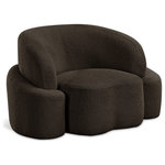 Meridian Furniture - Principessa Boucle Fabric Chair, Brown, Chair - Inject casual comfort into your living room, bedroom, or dorm room with this Principessa boucle fabric living room chair. Not just another pretty face in the crowd, this chair looks like a statement piece but feels like your favorite easy chair. A delight to come home to at the end of the day, this chair features a curved seat and back for a modish look and its covered in rich brown boucle fabric for softness you can appreciate.