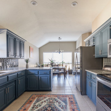 Kitchen with Blue Cabinets