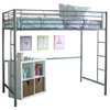 Twin Metal Loft Bed, Silver