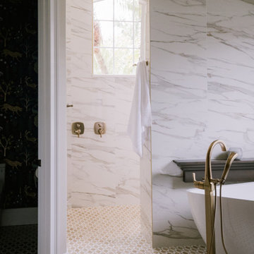 Elevated Master Bathroom & Floral Pool Bath