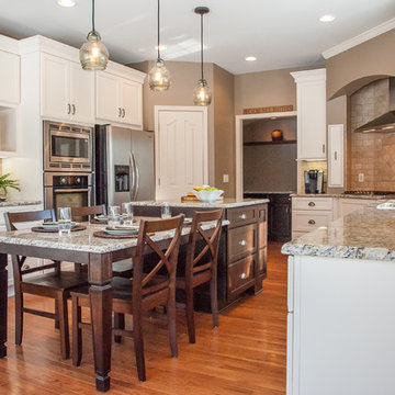 Traditional Kitchen with Arched Corner Hood