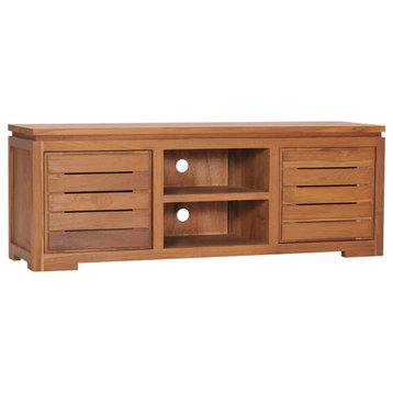 vidaXL Solid Teak Wood TV Cabinet Console Table TV Stand Wooden Furniture