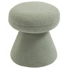 Drum Faux Shearling Teddy Fabric Upholstered Ottoman/Stool, Mint