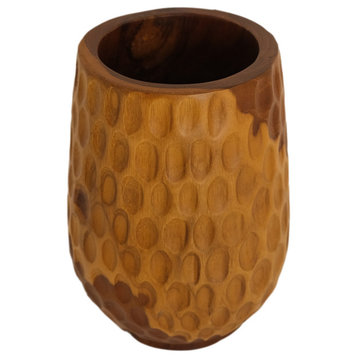 Cowak Teak High Wood Vase, Natural