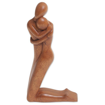 NOVICA Together In Love And Wood Sculpture