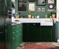ikea dark green cabinets