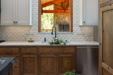 Example of a mountain style kitchen design in Other
