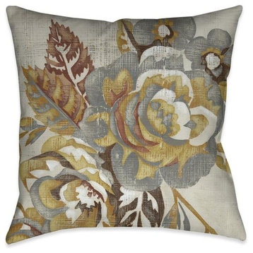 Honeyed Blooms II Outdoor Decorative Pillow, 20"x20"
