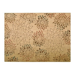 Radiant Impressions Beige Sunburst Area Rug, 5'6" x 7'5" - Area Rugs