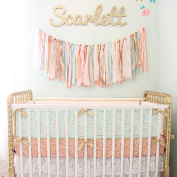 Scarlett's Coral, Aqua, and Gold Vintage Lace Nursery