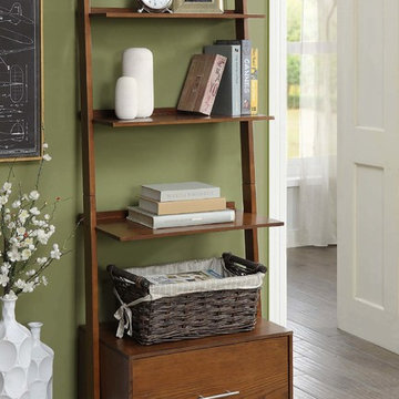 American Heritage Ladder Bookcase with File Drawer