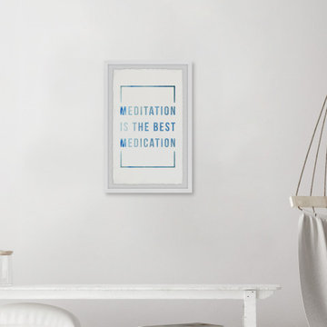 "Meditation Is the Best Medication" Framed Painting Print