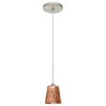 Besa Lighting - Besa Lighting 1XT-5125CF-LED-SN Nico 4 - One Light Cord Pendant with Flat Canopy - Nico 4 features a tapered drum shape that fits beaNico 4 One Light Cor Bronze Stone Copper  *UL Approved: YES Energy Star Qualified: n/a ADA Certified: n/a  *Number of Lights: Lamp: 1-*Wattage:35w GY6.35 Bi-pin bulb(s) *Bulb Included:Yes *Bulb Type:GY6.35 Bi-pin *Finish Type:Bronze
