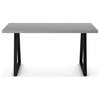 Amisco Answorth 60" Dining Table, Concrete Tfl / Black Metal