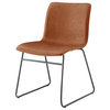Bruce PU Dining Side Chair,, Set of 2, Toasted Caramel