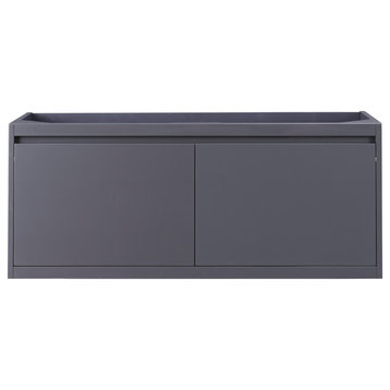 Milan 47.3" Single Vanity Cabinet, Modern Grey Glossy