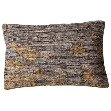 Woven Melange New Zealand Wool Blend Boucle Lumbar Pillow, Multicolor