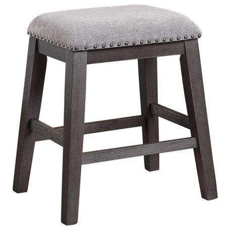 Lexicon Timbre Contemporary Wood Counter Height Stools in Gray (Set of 2)