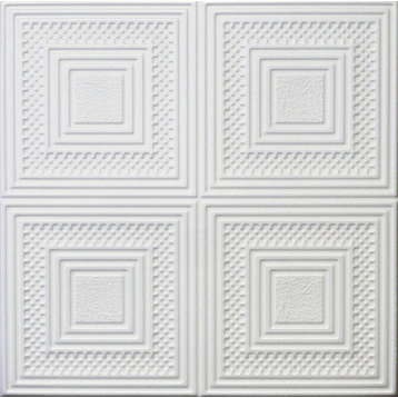 20"x20" Styrofoam Glue Up Ceiling Tiles, R11W Plain White
