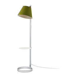 Lana Floor Lamp with Pedestal | Chrome Base | Moss Shade - Floor Lamps