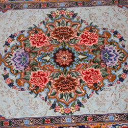 Silk and wool Persian Isfahan rug - Floor Rugs