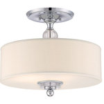 Quoizel Lighting - Quoizel Lighting DW1717C Downtown - 3 Light Semi-Flush Mount - 13.5 Inches high - Cool, sleek sophistication is written all over thiDowntown 3 Light Sem Polished Chrome withUL: Suitable for damp locations Energy Star Qualified: YES ADA Certified: n/a  *Number of Lights: 3-*Wattage:100w Incandescent bulb(s) *Bulb Included:No *Bulb Type:Incandescent *Finish Type:Polished Chrome