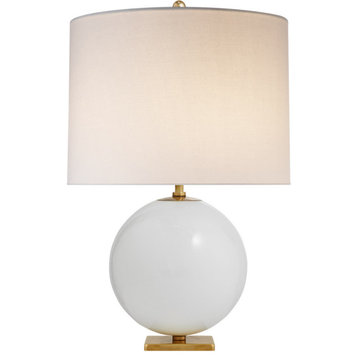 Elsie Table Lamp, 1-Light, Cream, Cream Linen Shade, 25.5"H (KS 3014CRE-L 2V2U1)