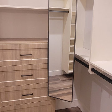 Master closet with built in mirror