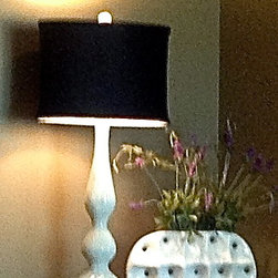 White Glass Lamp - Table Lamps