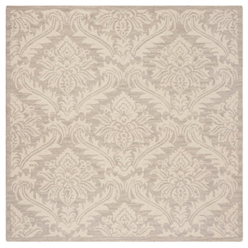 Safavieh Micro-Loop Collection MLP513 Rug, Silver, 5' Square