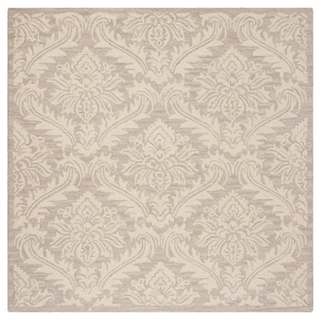 Safavieh Micro-Loop Collection MLP513 Rug, Silver, 5' Square