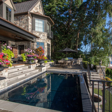 Stone house on Lake Washington