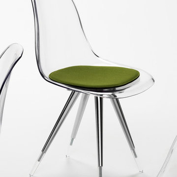 Kubikoff Angel Transparent Chair | Pistachio Seat Pad