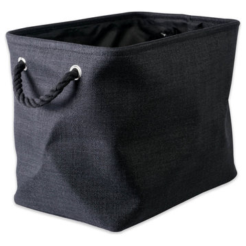 DII Polyester Bin Variegated Black Rectangle Large