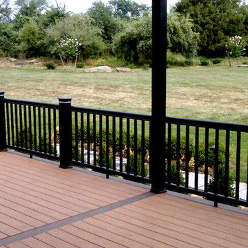 Timber Tech Deck wiht Intex Pergola and Bluestone Patio