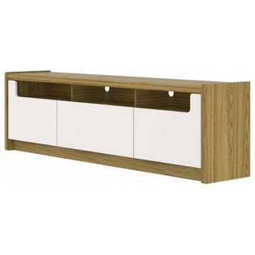 Manhattan Comfort Munoz Wood TV Stand for TVs up to 70" in Off White