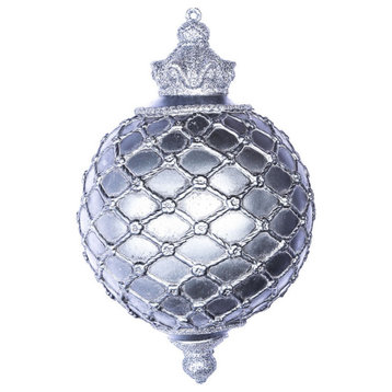 Antique Net Ball Ornament , Pewter, 11"
