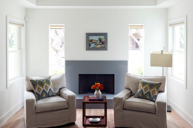 Example of a transitional living room design in Houston