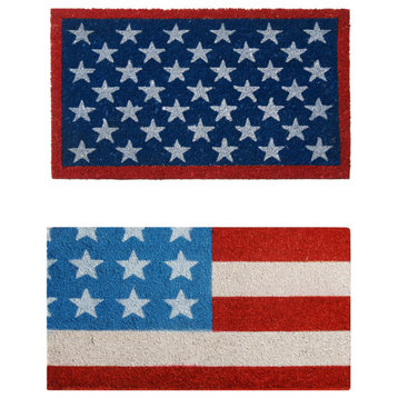 Rubber-Cal American Flag Doormat Kit  18 x 30  2 Door Mats