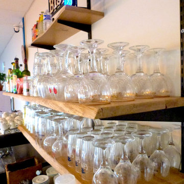 Comptoir de bar de campagne en chêne massif